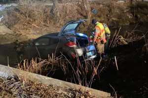 Car Veers Off Road, Plunges Into Creek In Phillipsburg (PHOTOS)