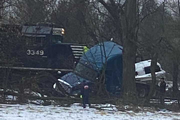 Driver Hurt As Lehigh Valley Tractor-Trailer, Train Crash Causes Yogurt Spill, Road Closure