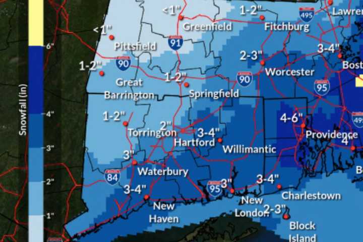 Projected Snowfall Totals Increase For Storm Bringing Slippery Travel To Region