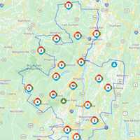 <p>The Central Hudson outage map on Friday, Feb. 18.</p>