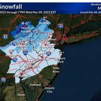 <p>Snow predictions for Wednesday, March 9.</p>