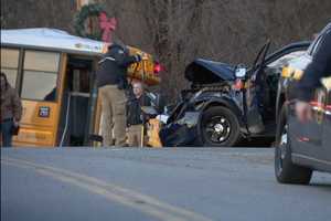 One Killed In Crash Involving School Bus, Patrol Vehicle In Area