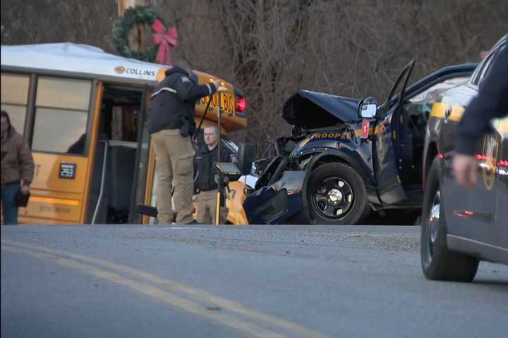 One Killed In Crash Involving School Bus, Patrol Vehicle In Dutchess