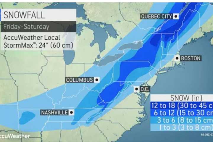 These Areas Will Get Most Snowfall From Storm With Strong Winds That Could Cause Power Outages