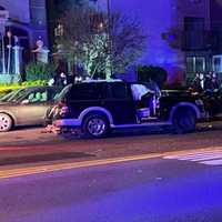 <p>Scene of Saturday&#x27;s three-vehicle crash. (Photo courtesy LakewoodNewsNetwork)</p>