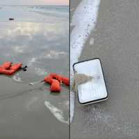 <p>Some of the debris including life jackets found onshore. (Photo courtesy of Watch the Tramcar Please)</p>