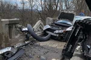 2-Car Crash Shuts Down Route 22, Damages Bridge