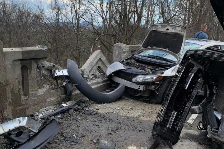 2-Car Crash Shuts Down Route 22, Damages Bridge