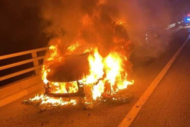 SUV Goes Up In Flames On Route 80 (PHOTOS)