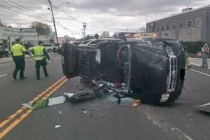 Trapped Driver Rescued, Hospitalized In Morris County Rollover Crash (PHOTOS)