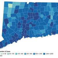 <p>This map shows the distribution of COVID-19 cases, deaths, and tests since the beginning of the pandemic. Darker colors indicate towns with more cases.</p>