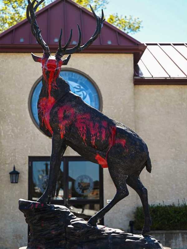 Know Anything? Elk Statue Vandalized In Front Of Hunterdon County Charity Lodge (PHOTOS)