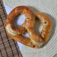 <p>Hot Dog Cheddar Cheese Pretzel from Knot of This World</p>