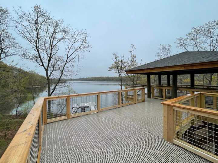 The observation deck at Hempstead Lake State Park.