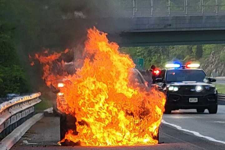 Crews Douse Massive Sussex County Car Fire (PHOTOS)