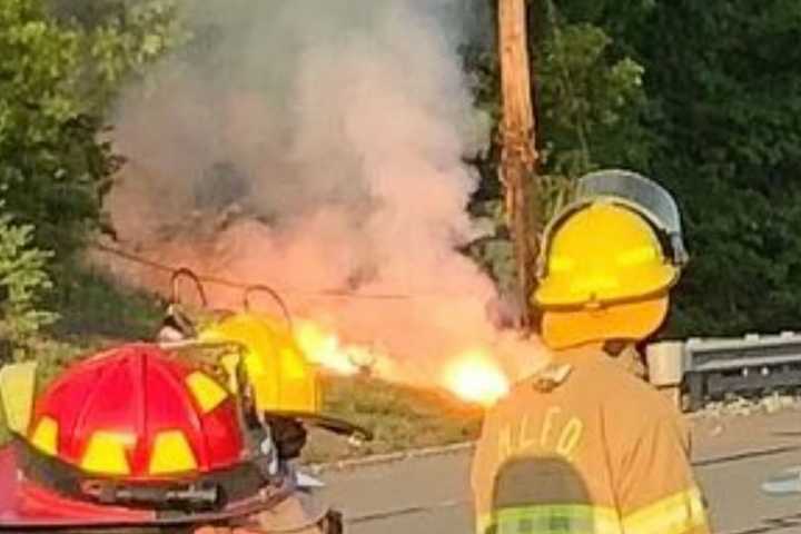 Fiery Morris County Crash Snaps Utility Pole, Shuts Down Route 46 (PHOTOS)