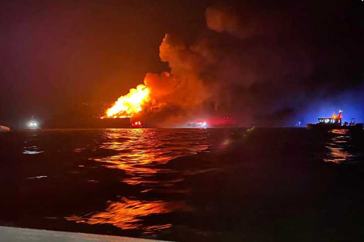 Barge Fire Breaks Out In Delaware Bay