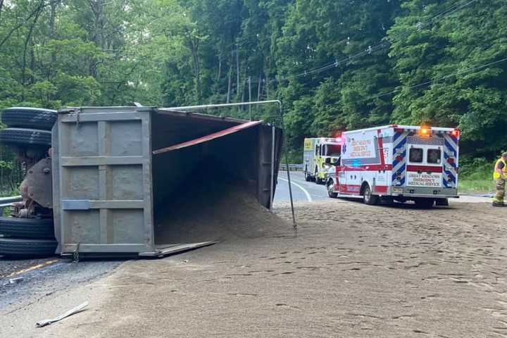 Dump Truck Overturns, Shuts Down Route 46 In Warren County