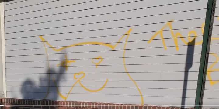 Graffiti left by the &quot;Mad Cat&quot; vandal