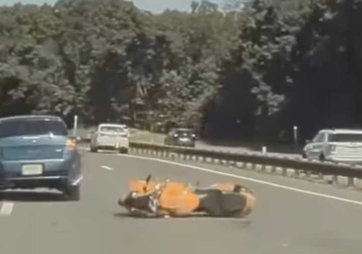 The Lakewood Scoop posted a video of a motorcycle crash on the Garden State Parkway.