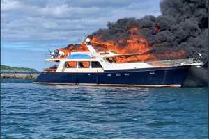 Two From New Canaan Jump To Safety After Yacht Bursts Into Flames