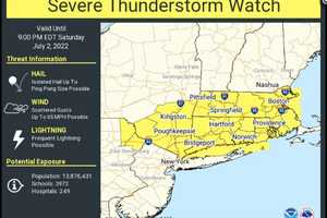 Severe Thunderstorm Watch Issued With 65 MPH Wind Gusts, 1-Inch Hail, Lightning