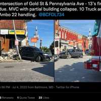 <p>A partial building collapse at the Intersection of Gold Street &amp; Pennsylvania Avenue.</p>