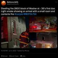 <p>A dwelling fire in the 2800 block of Mosher Street.</p>