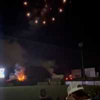 <p>A fire broke out during a fireworks show after the Jersey Shore BlueClaws baseball game.</p>