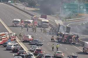 Firefighters Close Portion of I-495 After Tractor-Trailer Catches Fire