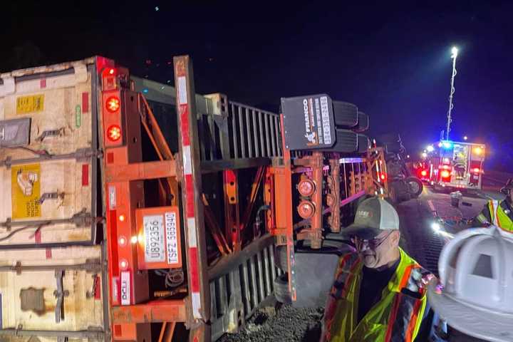 Tractor-Trailer Overturns On Route 80, Causes Massive Delays (PHOTOS)