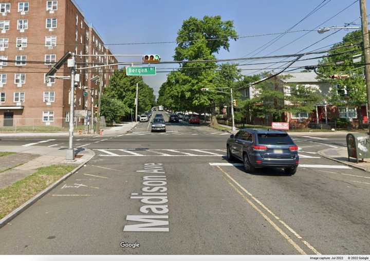 Intersection of Bergen Street and Madison Avenue in Newark