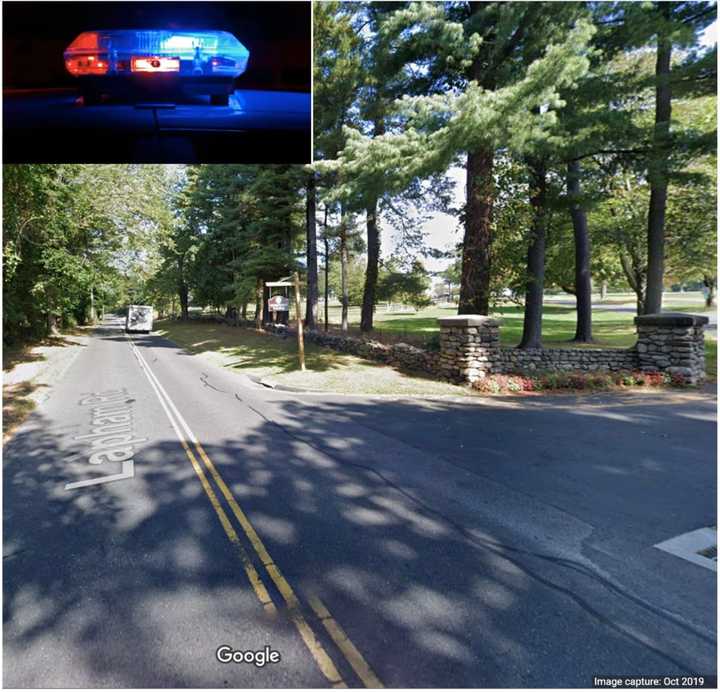 A man was found burning on a busy New Canaan roadway.