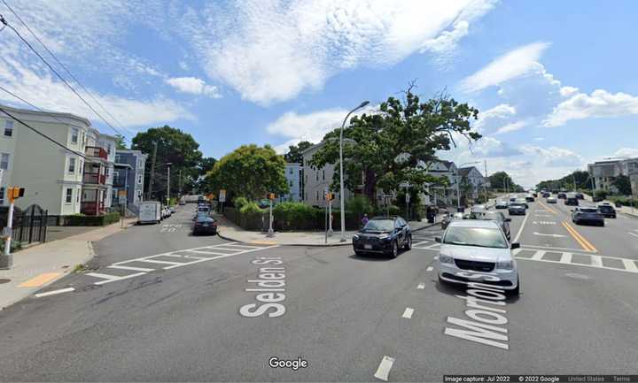 The intersection of Morton Street and West Seldon Street in Boston.