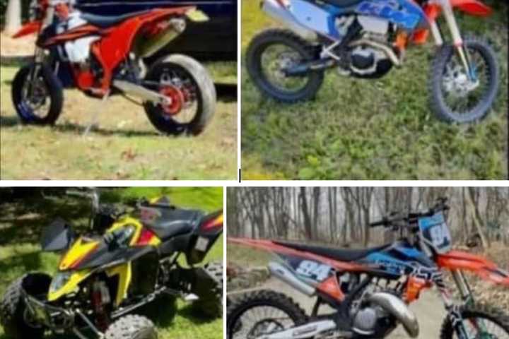 3 KTM Motorcycles, Suzuki 4-Wheeler Stolen From Hunterdon County Garage, $2K Reward For Clues