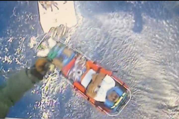 Video Shows Helicopter Rescue Of Injured Boater 100 Miles Off NJ Coast