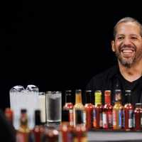 <p>David Blaine prepares to dig into wings on First We Feast&#x27;s Hot Ones.</p>