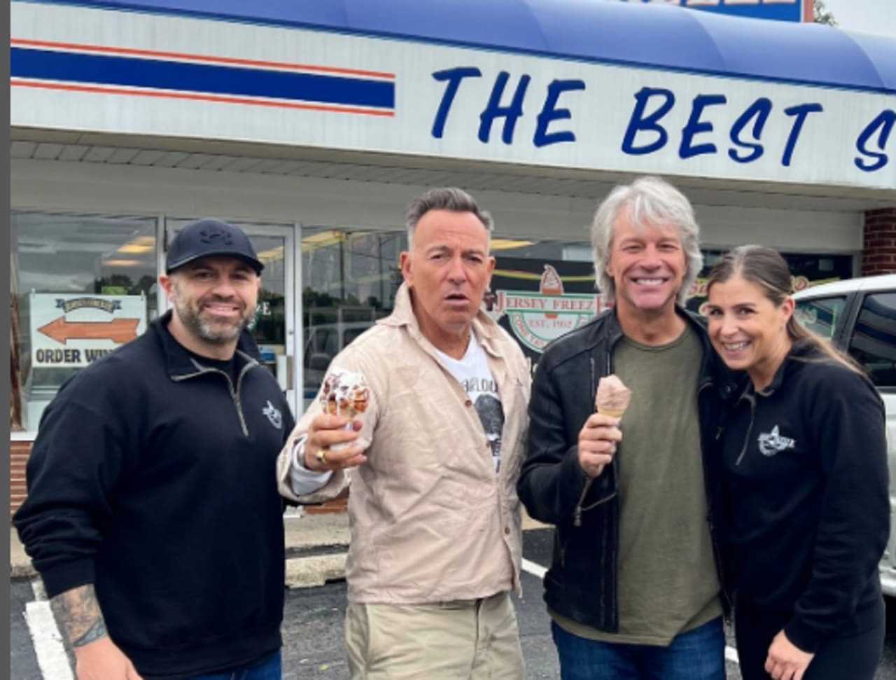 Bon Jovi, Springsteen Roll Up For Ice Cream Cones Together On Jersey ...