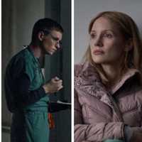 <p>Jessica Chastain as Amy Loughren and Eddie Redmayne as Charles Cullen in Netflix&#x27;s &quot;The Good Nurse.&quot;</p>