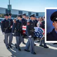 <p>Raleigh police officer Gabriel Torres was laid to rest in his home state of New Jersey.</p>