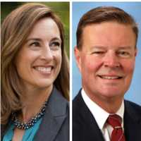 <p>Mikie Sherrill and Paul DeGroot.</p>