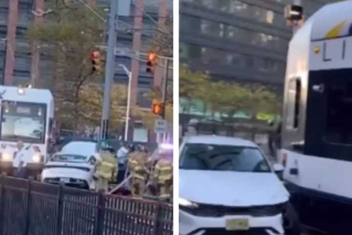 Car Struck By Train In Jersey City