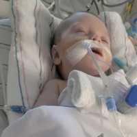 <p>Baby Kinsley was hospitalized with RSV last week and is receiving care at Boston Children&#x27;s Hospital</p>