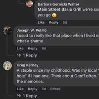 <p>Main Street Bar &amp; Grill comments</p>