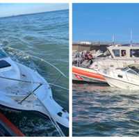 <p>The Coast Guard rescued three adults and a child from a recreational vessel taking on water Sunday at Thimble Shoal South Island, also known as First Island, by the Chesapeake Bay Bridge Tunnel.</p>