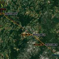 <p>Preliminary flight track information before the plane crashed in Gaithersburg.</p>