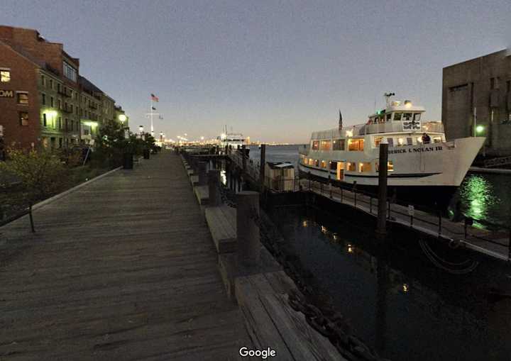 Long Wharf in the Boston Harbor