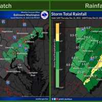 <p>NWS rain projections for Thursday in Maryland.</p>