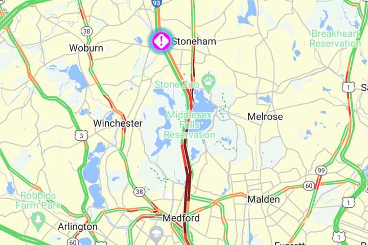 Rollover Car Crash In Woburn Causes Delays For Several Miles On I-93 North