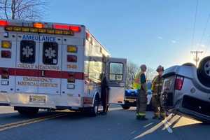 Vehicle Flips Onto Roof During Crash Involving Second Car On Route 57: PHOTOS